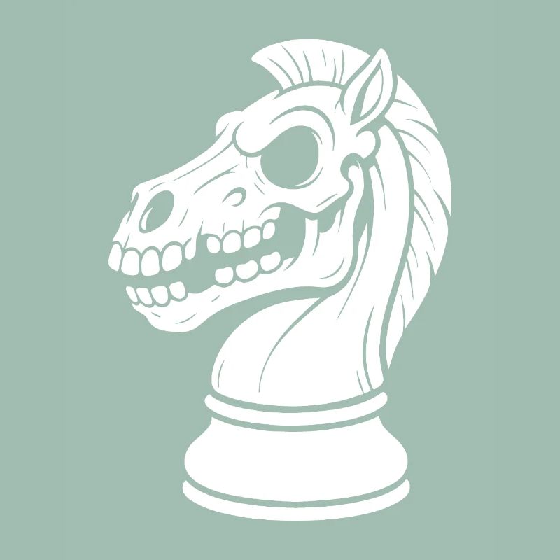 Squelette du Chevalier d’échecs Dark Chess Design