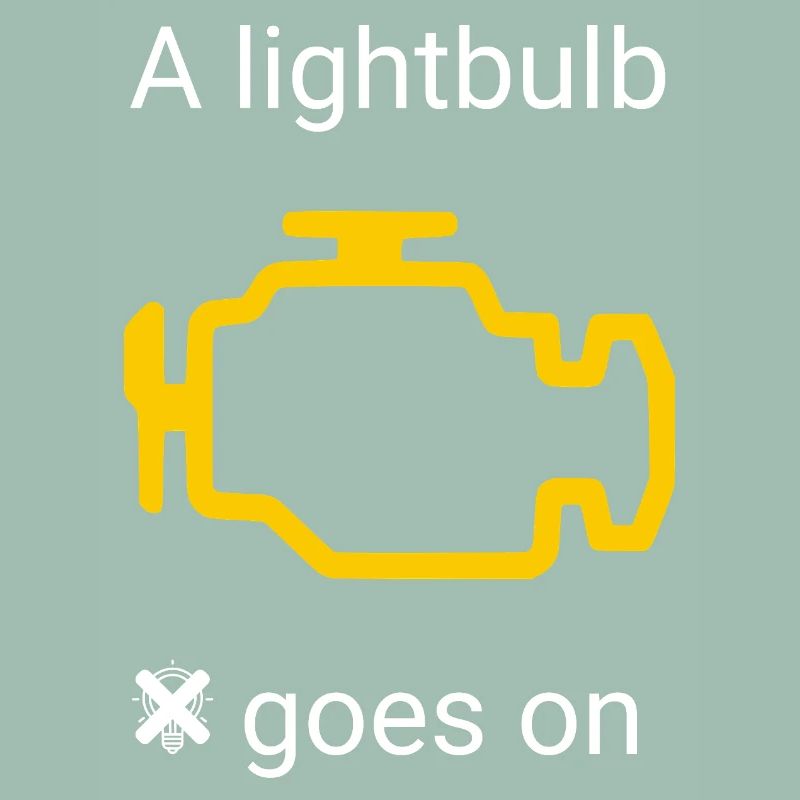 Car funny line check engine light vehicle
