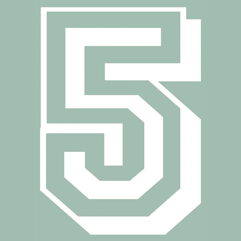 5 Five Number Birthday White