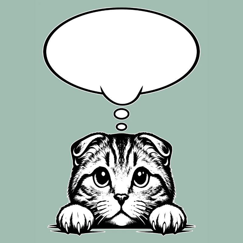 Bulle de dialogue du chat à oreilles pliées écossais