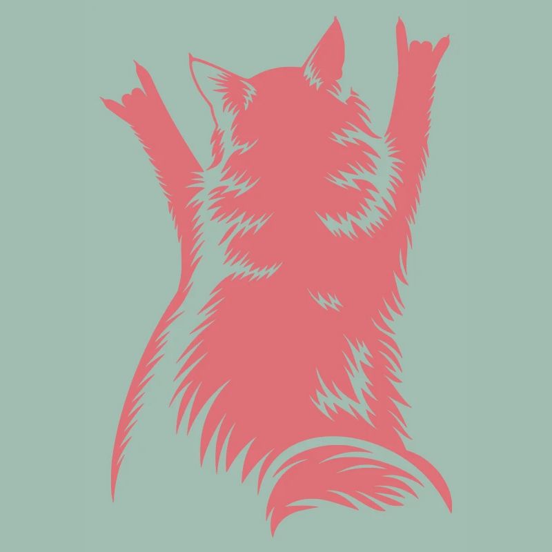 Rock Cat Back View – Devil Horns