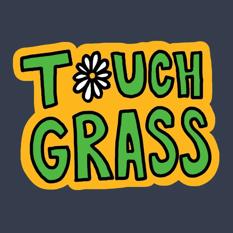 Retro "Touch Grass" Gänseblümchen
