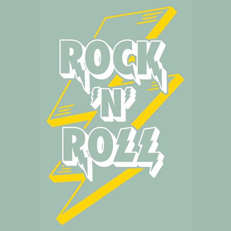 Rock'n'Roll Text Logo mit Blitz