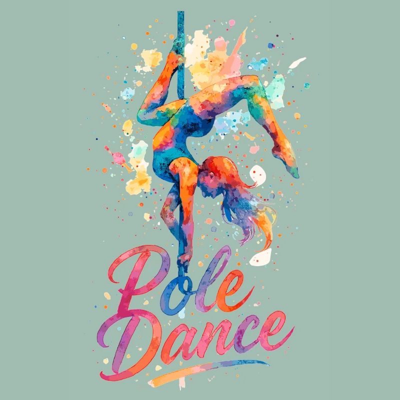 Pole Dance Pole Dancer Aquarelle Couleur Cadeau