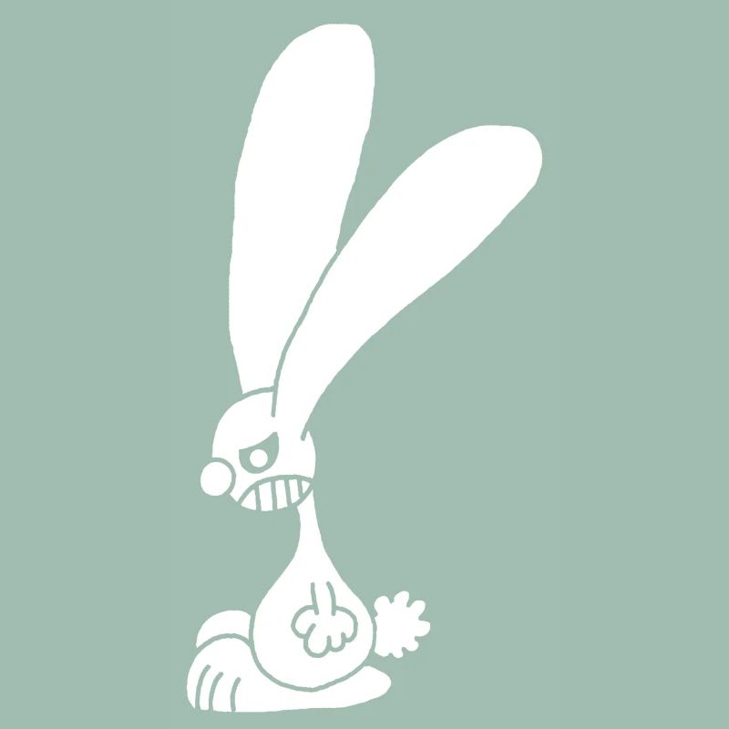 Grumpy white rabbit