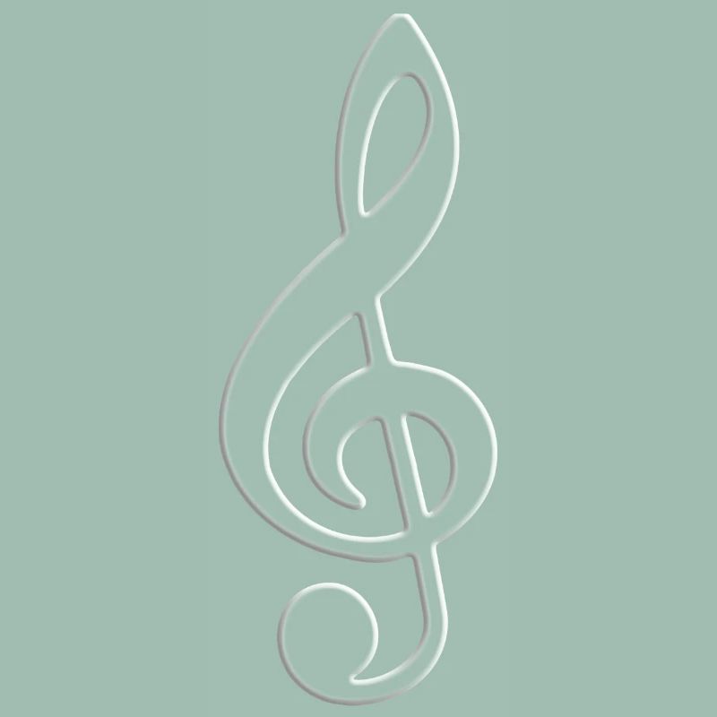 Clé de violon Note Lumière Blanche Contour