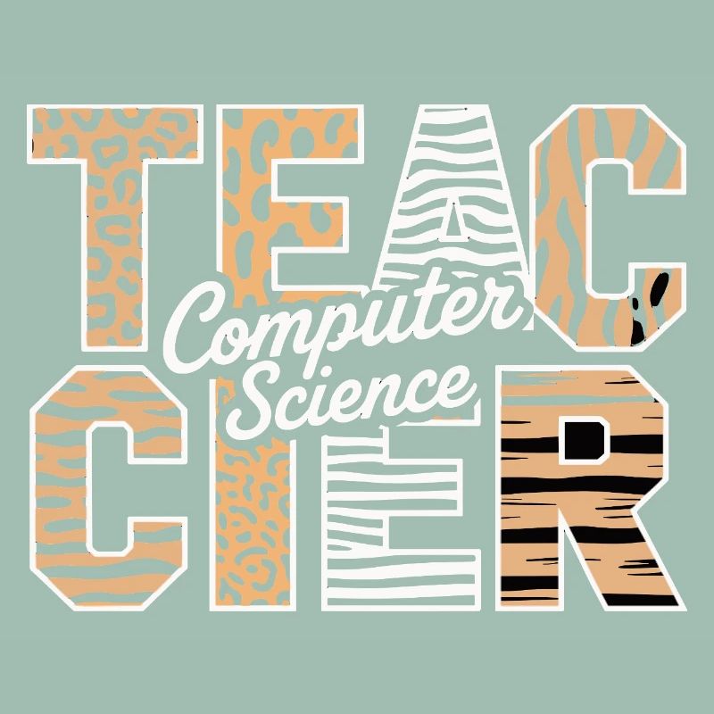 Computer Science Lehrer Tiermuster Stil