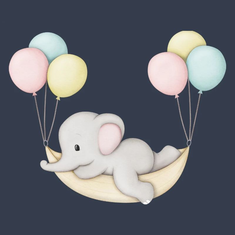 mignon bébé éléphant dans un hamac