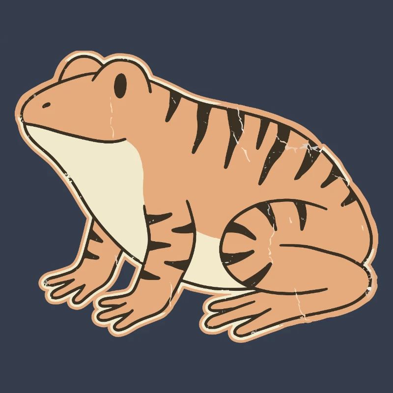 crapaud orange à rayures rétro rayures Tigrée