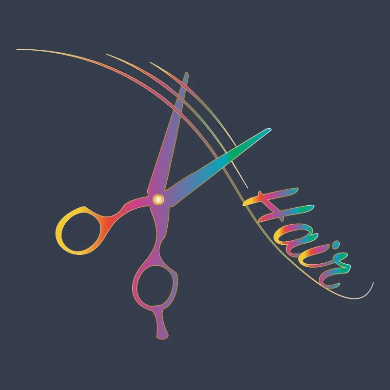 Ciseaux de coiffure colorés avec balançoire – style créatif