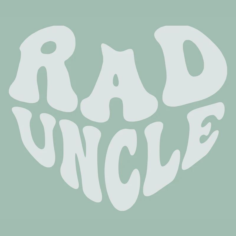 Retro Rad Uncle Heart – Cool Uncle (Custom Color)
