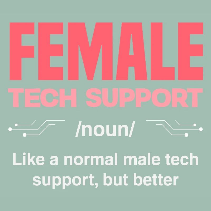 Tech Support Woman Definition IT Admin Computer