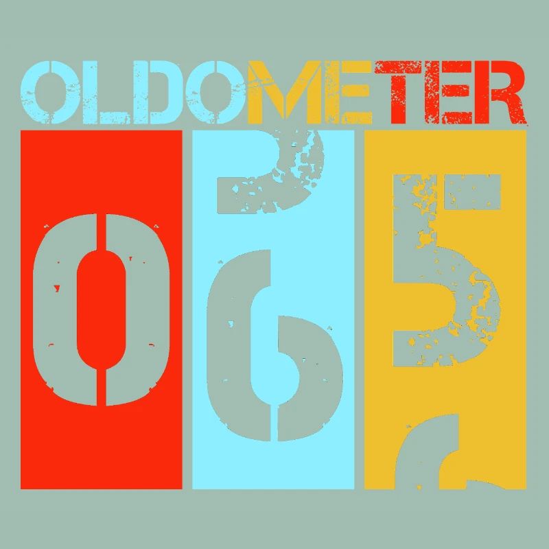 Oldometer 65. Geburtstag Retro Tacho Kunst