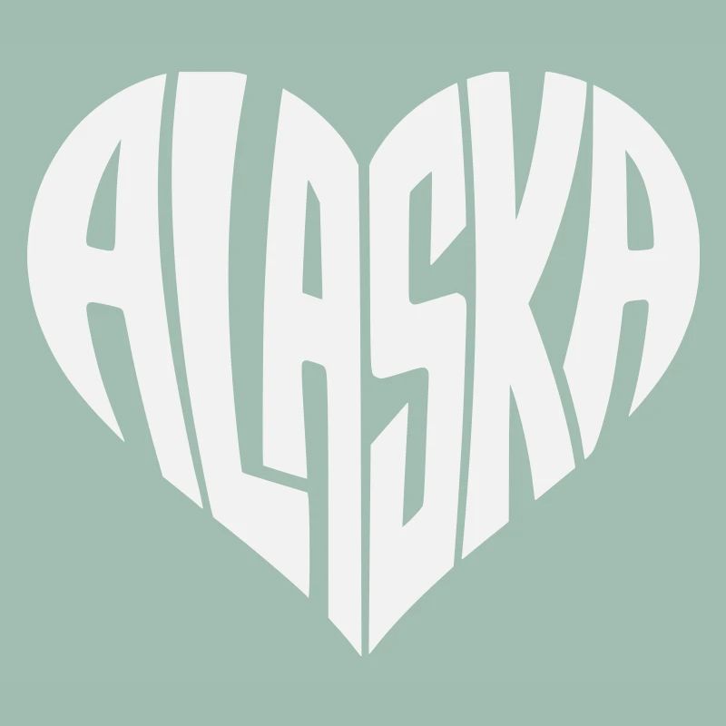 Alaska, USA Heart lettering angular