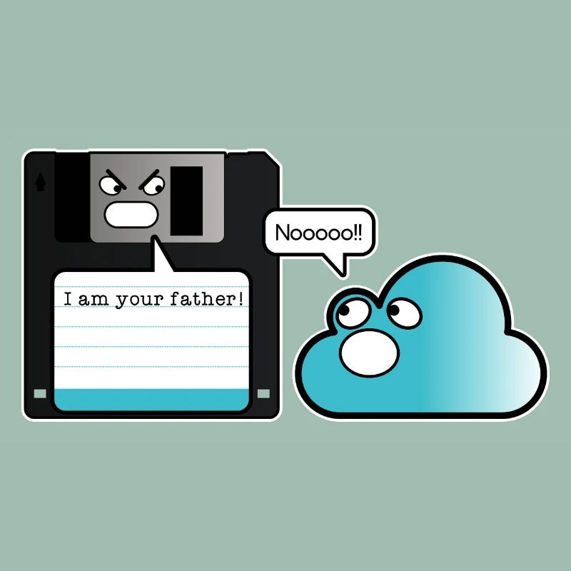 Diskette Cloud Speicher Vater Computer Witz