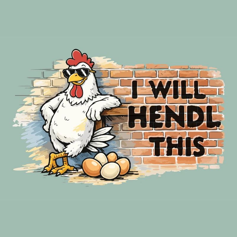 Graffiti-Huhn mit Spruch I WILL HENDL THIS