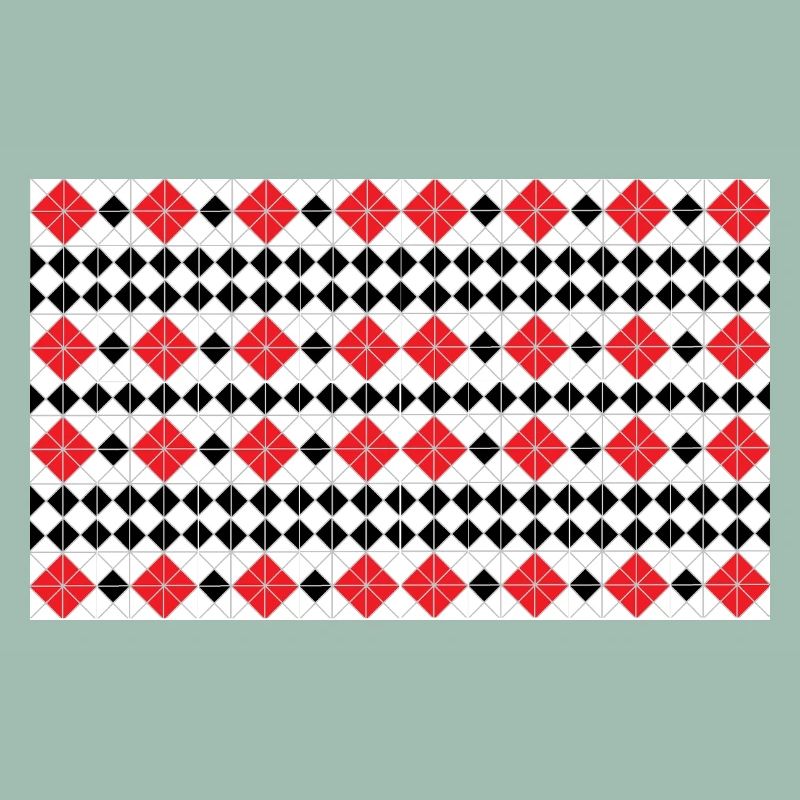Geometric Red Diamond Stripes
