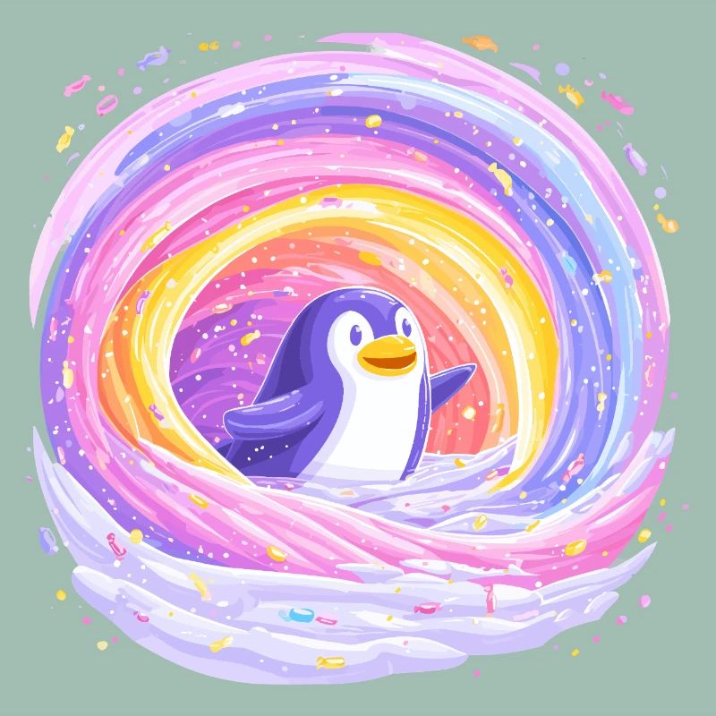 Manchot arc-en-ciel dans le vortex