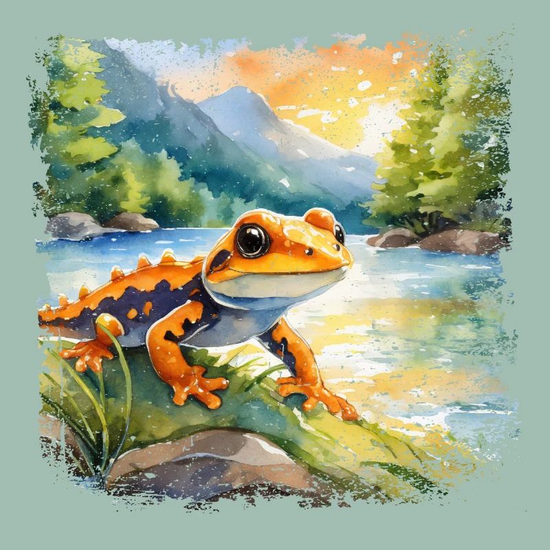 Niedlicher junger Feuersalamander