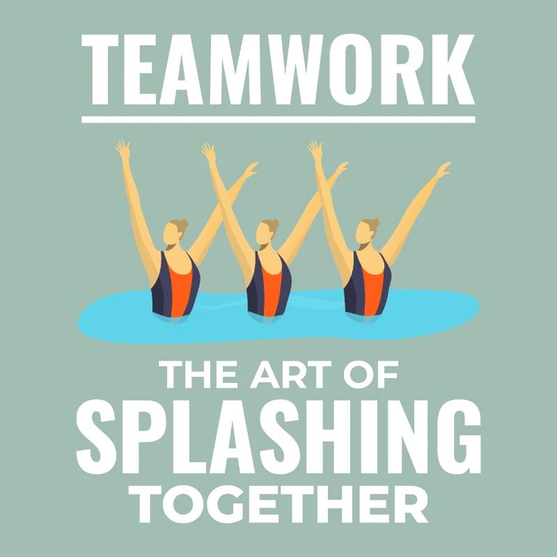 Teamwork Spritzwasser Design Synchronschwimmen