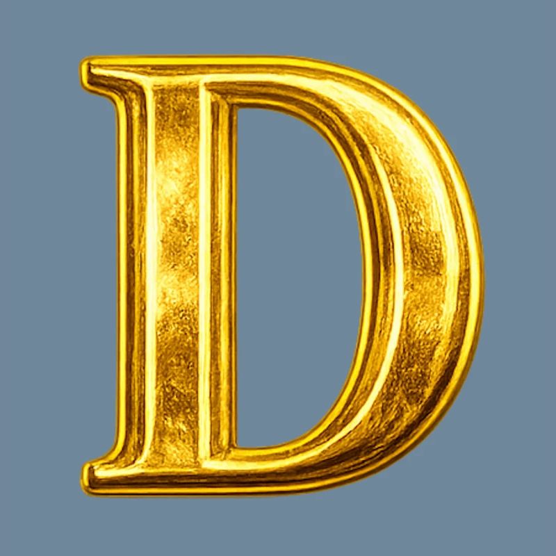 Goldenes D Monogramm