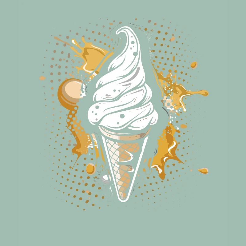 Cornet de crème glacée Éclaboussures de couleur