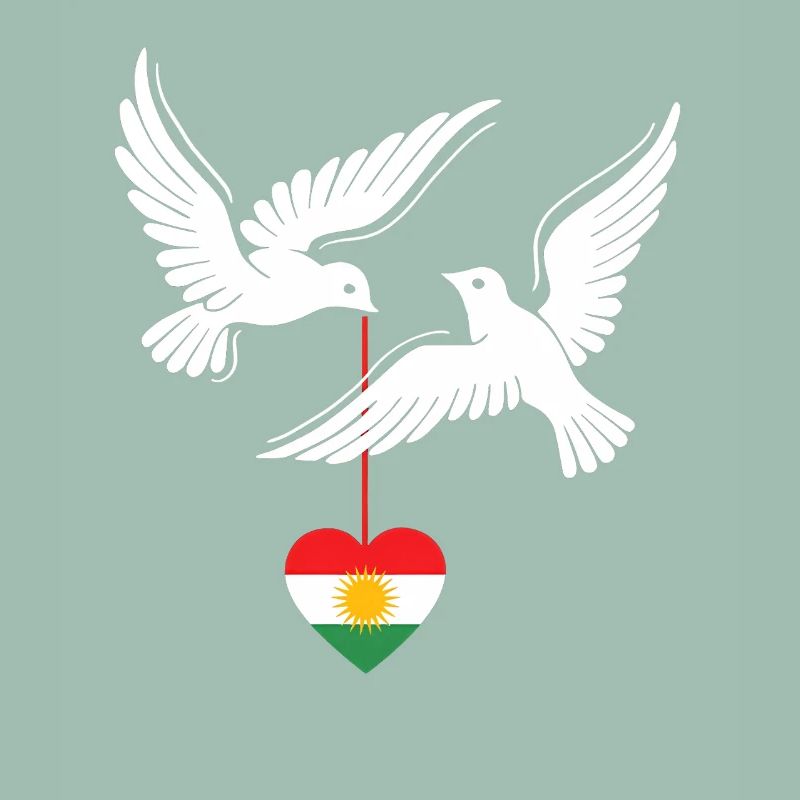 Kurdes du Kurdistan avec drapeau kurde