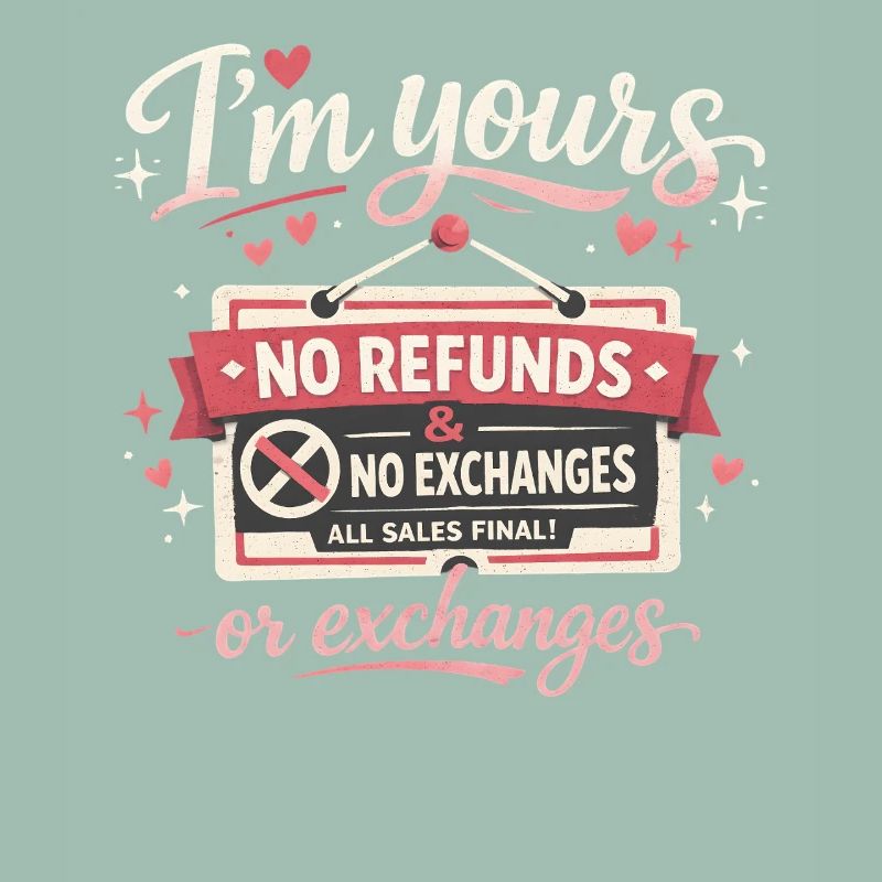 Je suis à toi Pas de remboursements Pas d’échanges Drôles de Saint-Valentin