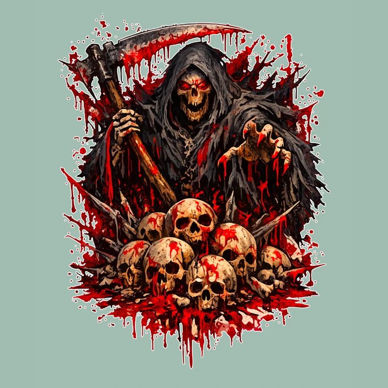 Grim Reaper with Skull Mountain