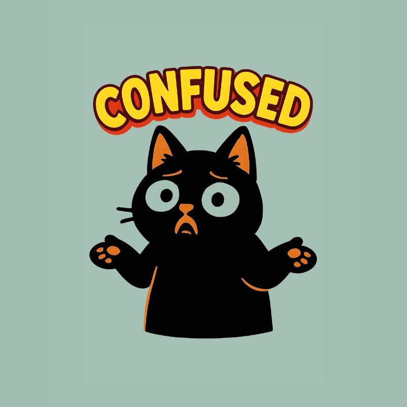 Confused Cat: Disoriented Comic Illustration
