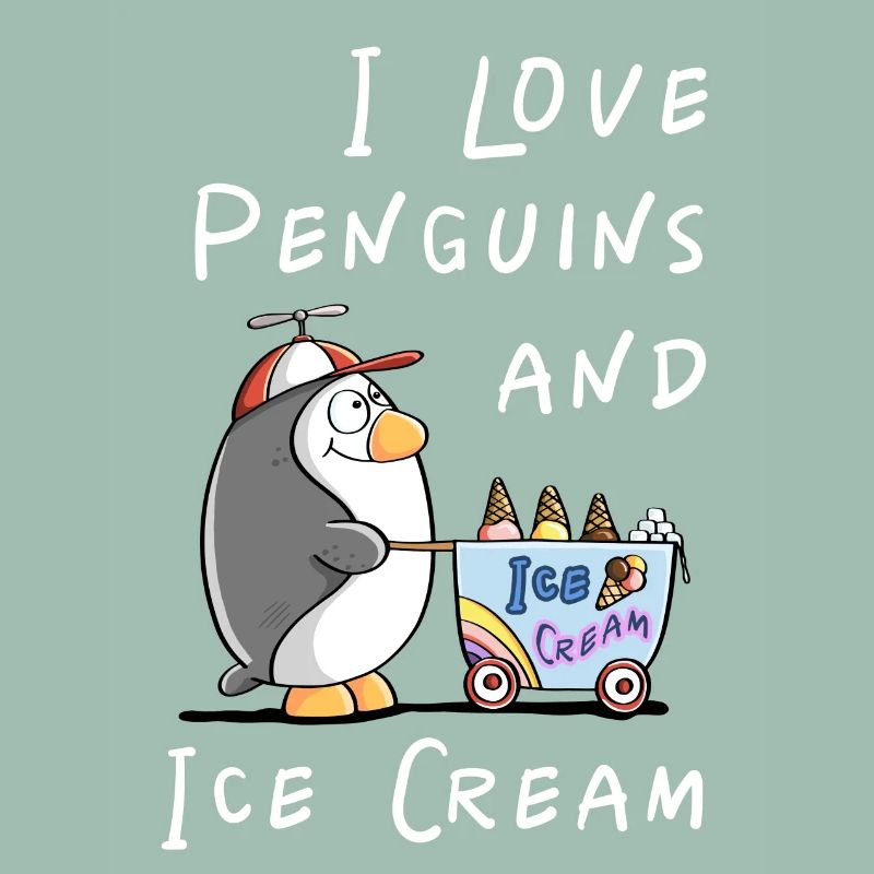 I Love Penguins and Eiscreme - Pinguin Eis Comic