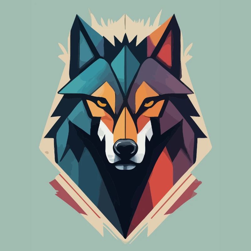 Geometrischer Wolfskopf