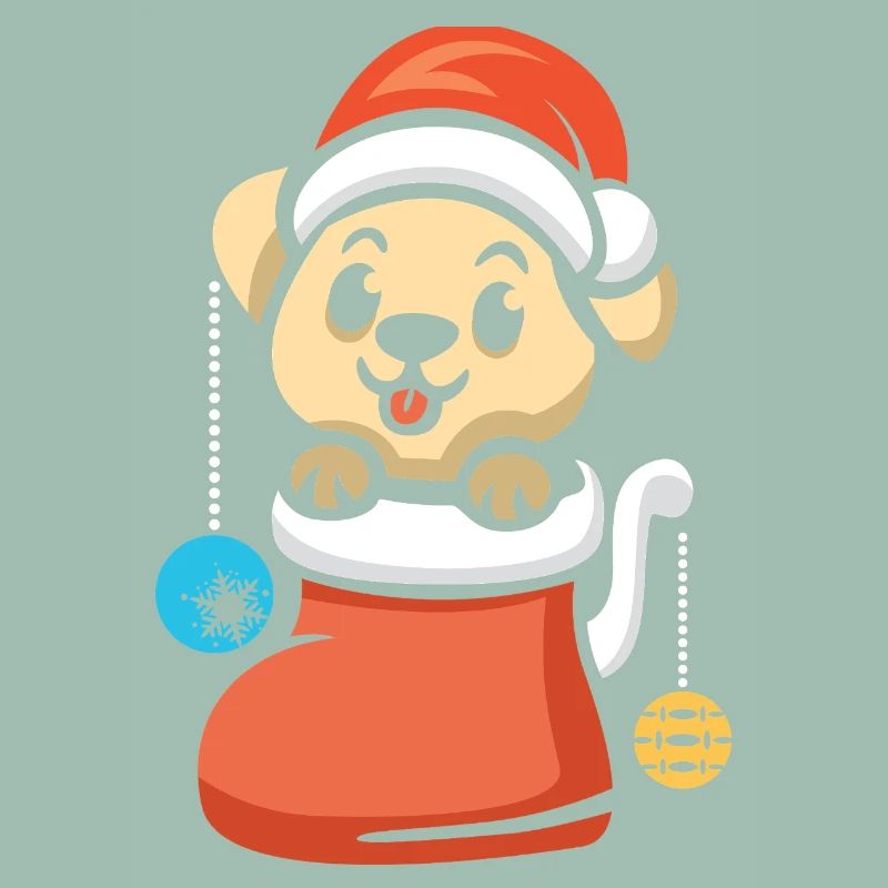 Chiot de Noël avec bijoux dans le coffre