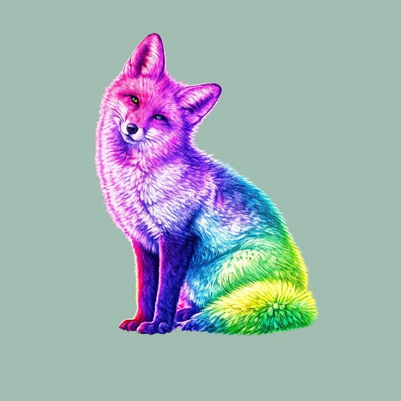 Regenbogenfuchs Farbkunst