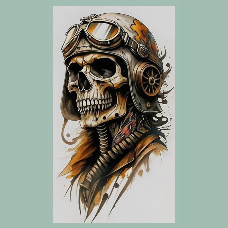 Skelettpilot im Steampunk-Style