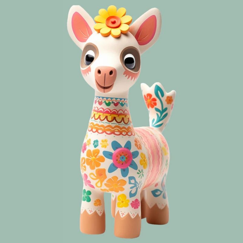 Süßes Lama mit Blümchen Deko
