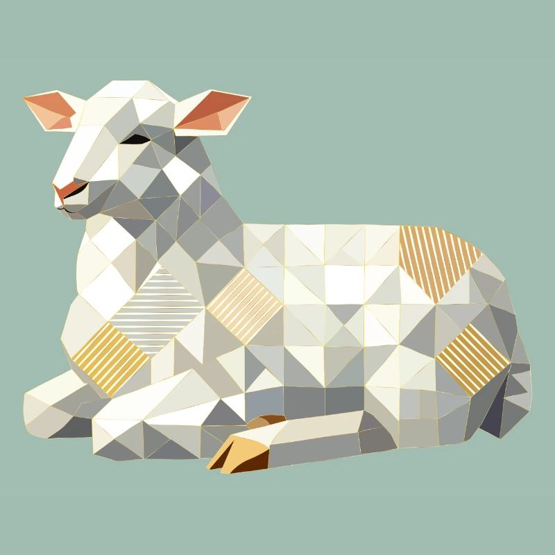 Geometric lamb – modern Easter symbol