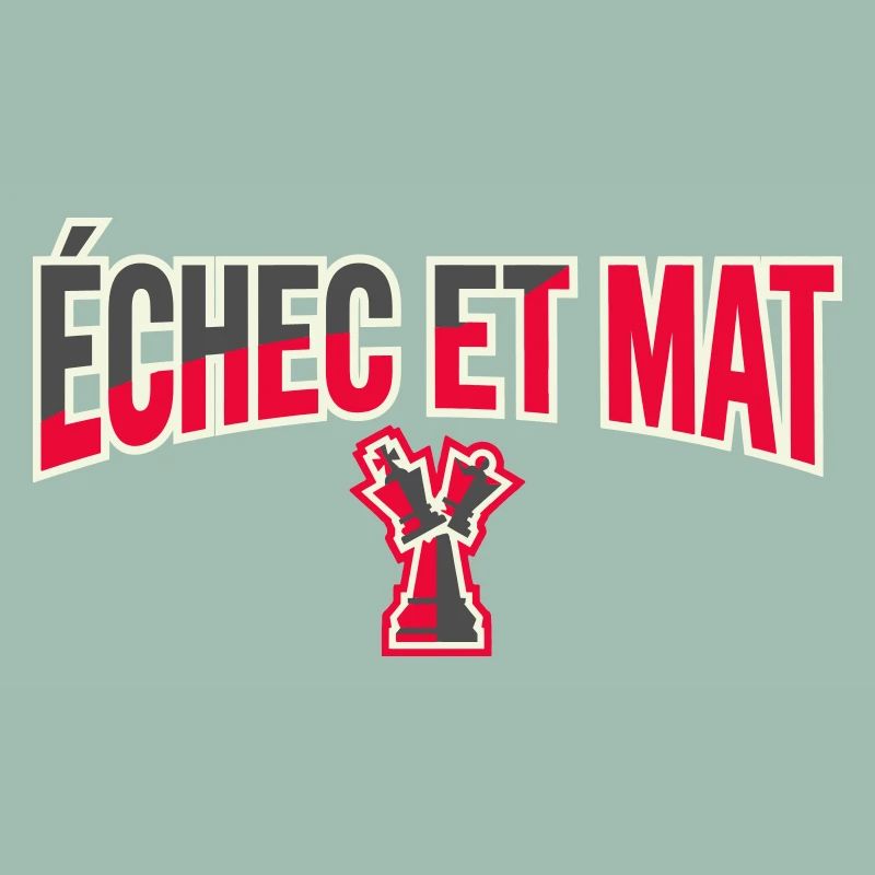 Logo Échec et Mat Rouge Roi Noir en Difficulté