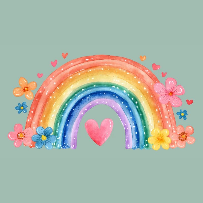 Regenbogen Einschulung – Süßes Mädchen Design