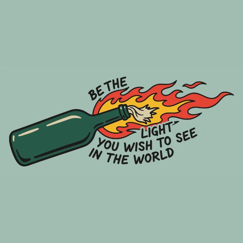 Flaming Bottle Be The Light