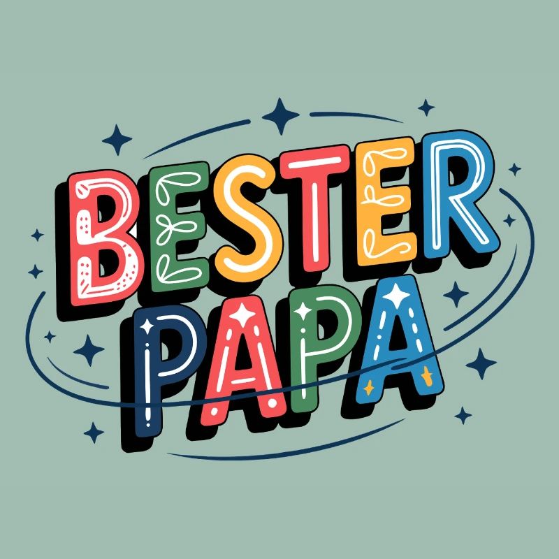 Bester Papa bunte Buchstabenillustration