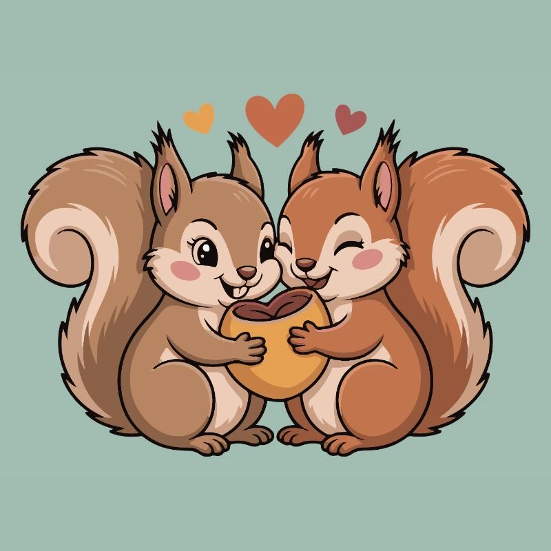 Eichhörnchen Paar Liebe Valentinstag