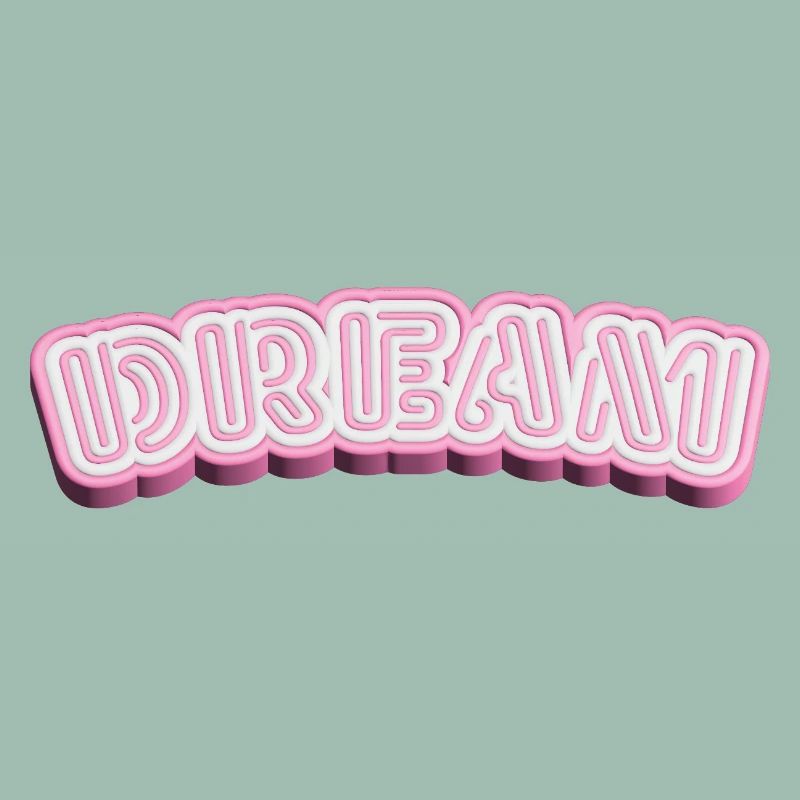 Dream 3D Typography - White & Pink 3D Word Design