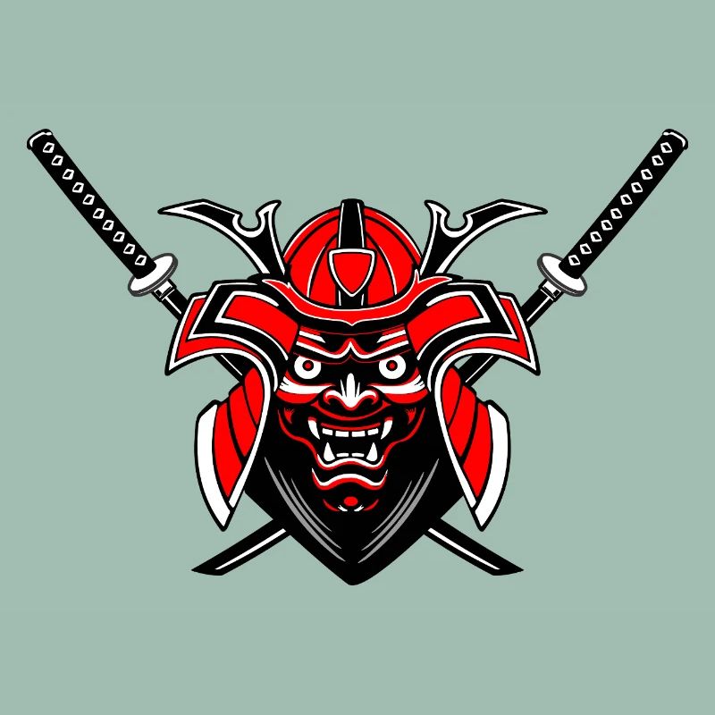 Menpō & Épées – Rouge Noir Design