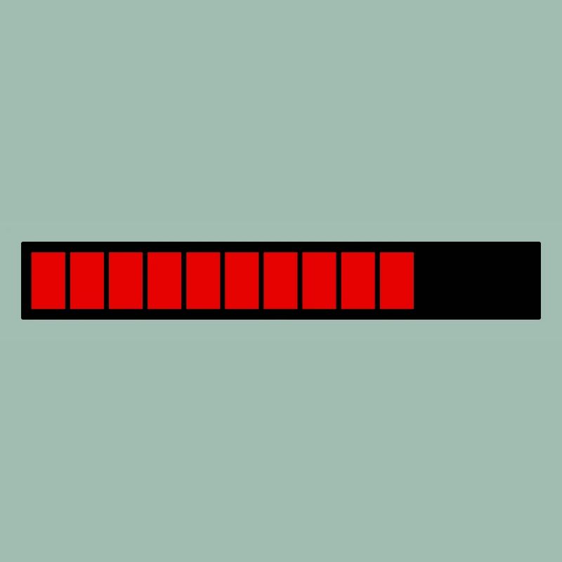Rectangle loading bar Black Red (75%)