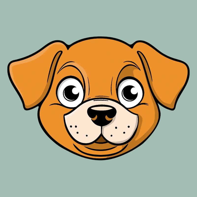 Fröhliches Bild eines Hundekopfes