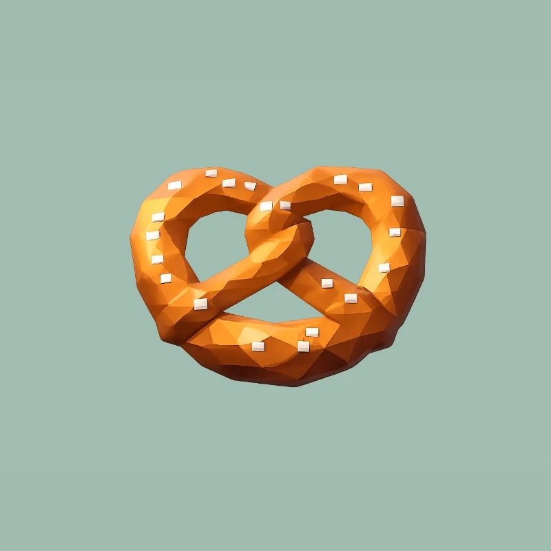 Low Poly Orange Polygonale Brezel