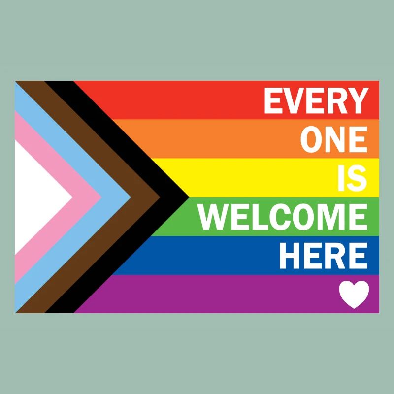 Progress Pride Flag – Everyone Is Welcome Here 