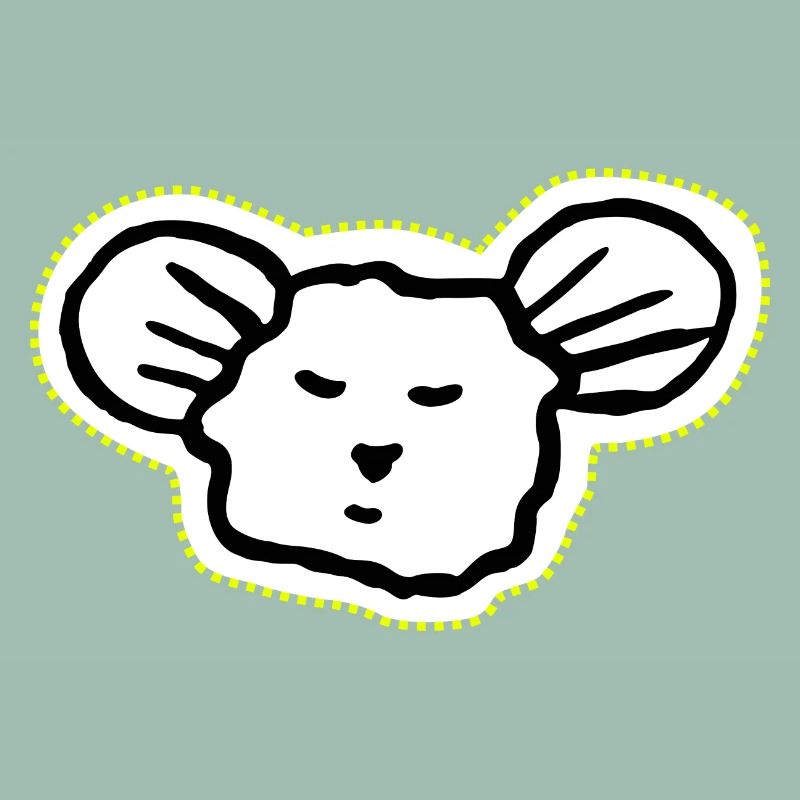 Cool, sleepy mouse face icon