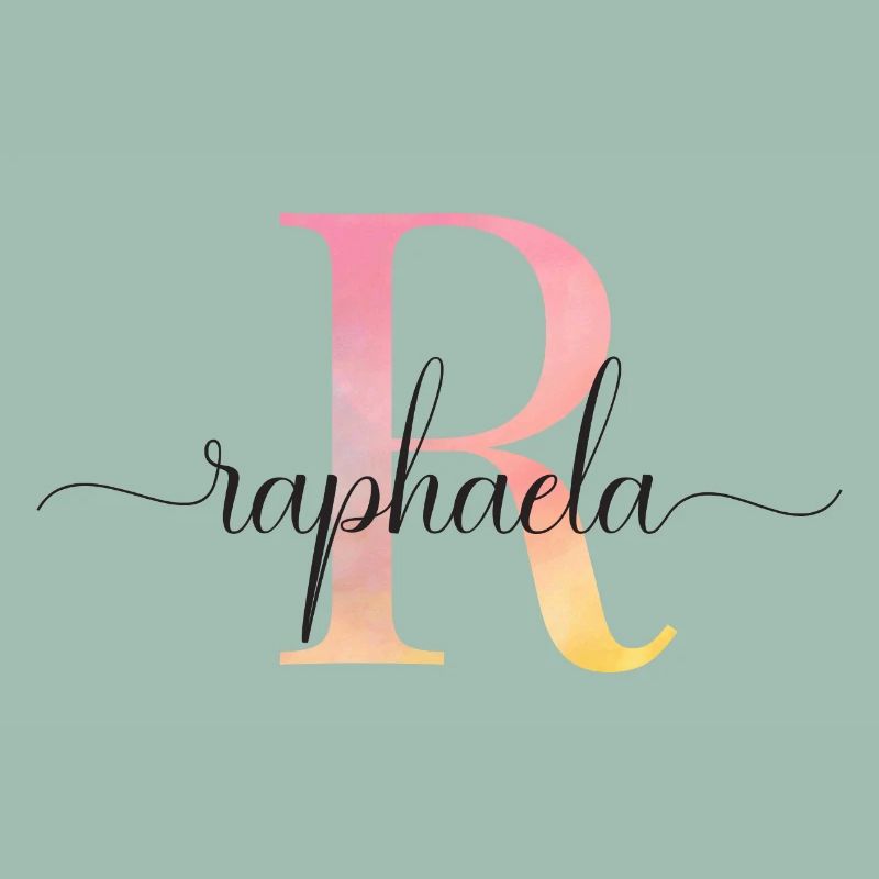 L | Monogramme | Nom | Raphaëla |Aquarelle